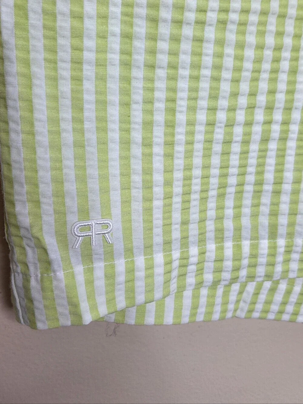 Roseanna Lime Green White Striped Seersucker Pull-On Waist Shorts Fr Size 38 M